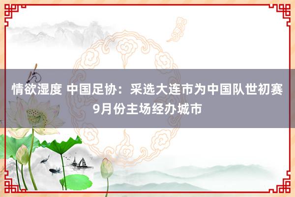 情欲湿度 中国足协：采选大连市为中国队世初赛9月份主场经办城市