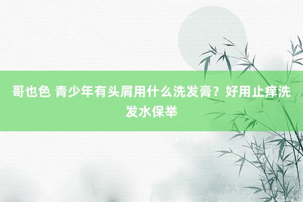 哥也色 青少年有头屑用什么洗发膏？好用止痒洗发水保举