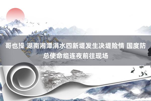 哥也操 湖南湘潭涓水四新堤发生决堤险情 国度防总使命组连夜前往现场