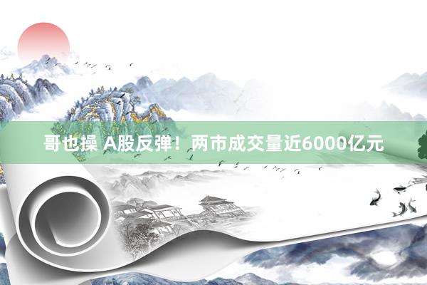 哥也操 A股反弹！两市成交量近6000亿元