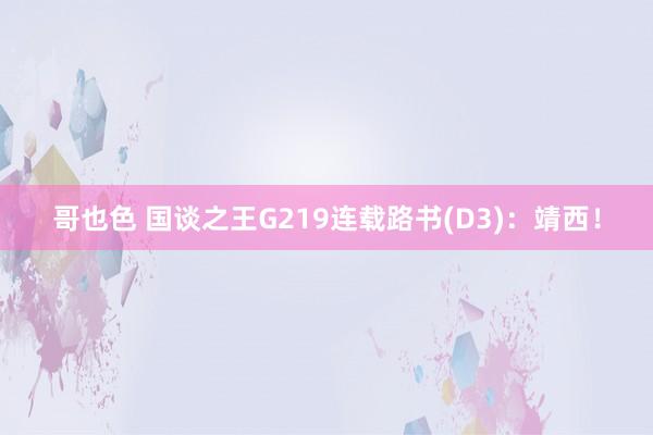 哥也色 国谈之王G219连载路书(D3)：靖西！