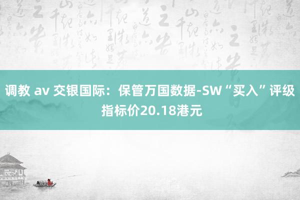 调教 av 交银国际：保管万国数据-SW“买入”评级 指标价20.18港元