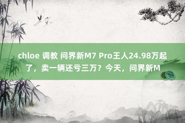 chloe 调教 问界新M7 Pro王人24.98万起了，卖一辆还亏三万？今天，问界新M