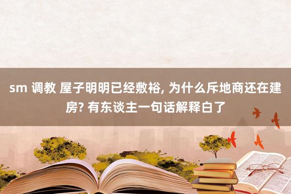 sm 调教 屋子明明已经敷裕， 为什么斥地商还在建房? 有东谈主一句话解释白了