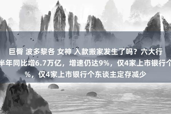 巨臀 波多黎各 女神 入款搬家发生了吗？六大行个东谈主入款上半年同比增6.7万亿，增速仍达9%，仅4家上市银行个东谈主定存减少