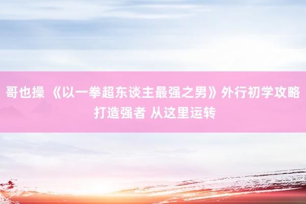 哥也操 《以一拳超东谈主最强之男》外行初学攻略 打造强者 从这里运转