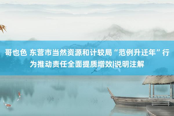 哥也色 东营市当然资源和计较局“范例升迁年”行为推动责任全面提质增效|说明注解