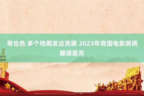 哥也色 多个档期发达亮眼 2023年我国电影阛阓握续复苏