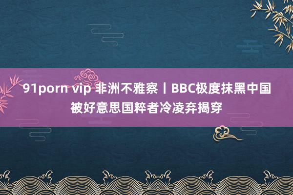 91porn vip 非洲不雅察丨BBC极度抹黑中国被好意思国粹者冷凌弃揭穿